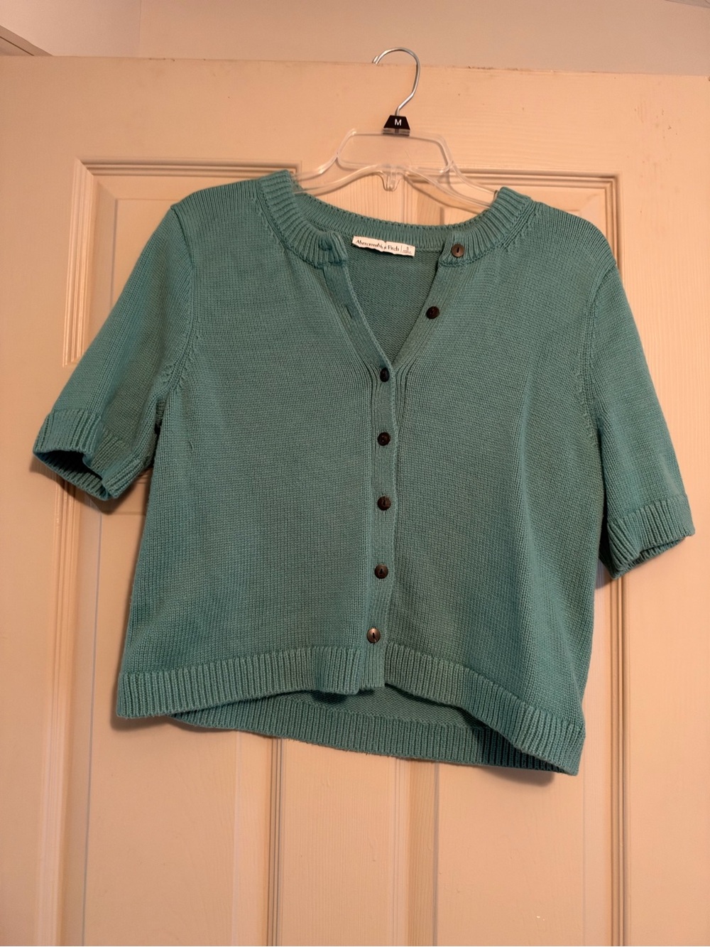 Short Button-Front Sweater Cardigan